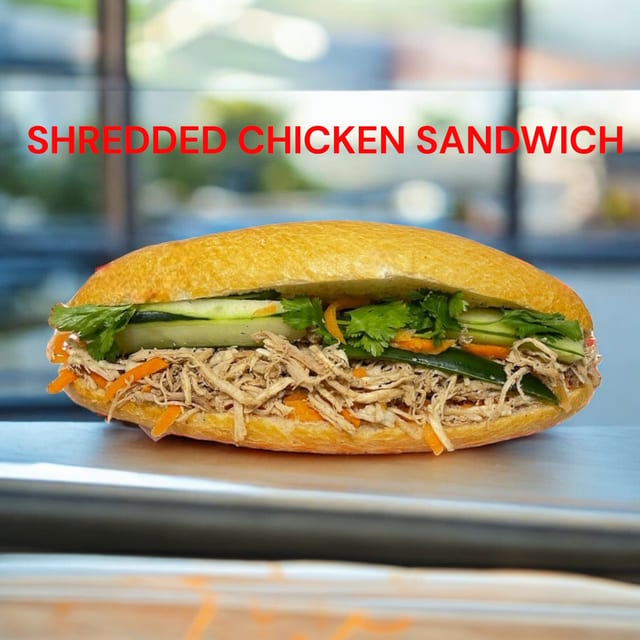 Shredded Chicken Sandwich.