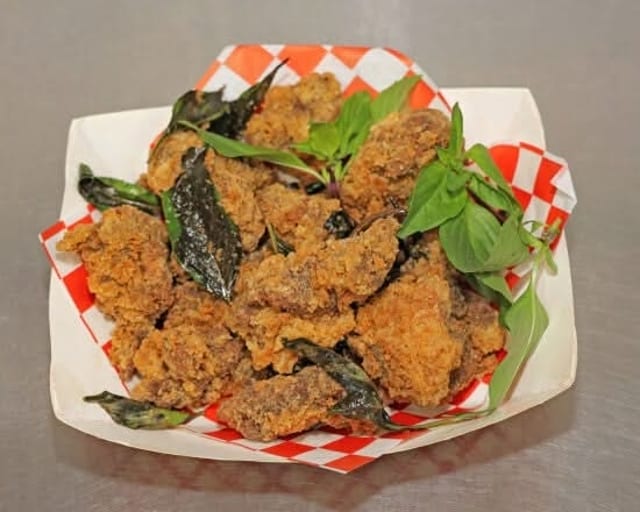 Fried Popcorn Chicken.